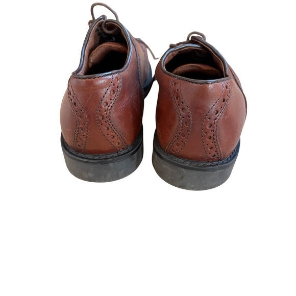 Johnson & Murphy Leather Oxford Dress Shoes Wingtip Lace Up Brown Classic size 8 - Picture 5 of 9